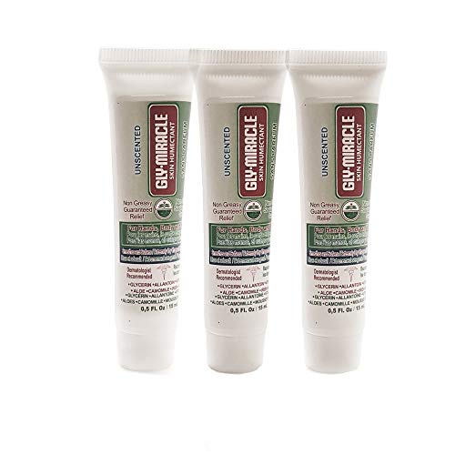 GLY MIRACLE Skin Humectant Skin Care Bundle of Deep, Nourishing Hydration for Dry, Cracked, Irritated Skin; Non- Greasy; UNSCENTED Three (3) Travel Tubes 1/2 Oz Each Normal to Dry Natural Elixir
