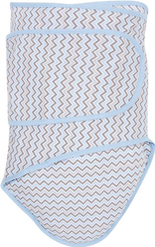 Miracle Blanket Swaddle Wrap for Newborn Infant Baby, Blue Chevron