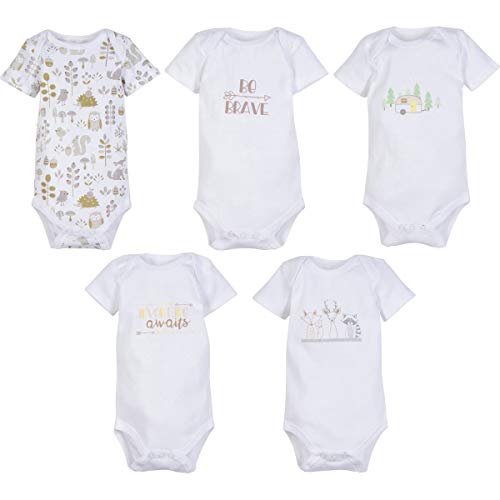 MiracleWear Cute Kid’s Bodysuit Romper Outfits (5 Pcs) Boy & Girl Clothing Sets 3-6mo