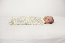 Miracle Blanket Swaddle Wrap for Newborn Infant Baby, Yellow Chevron