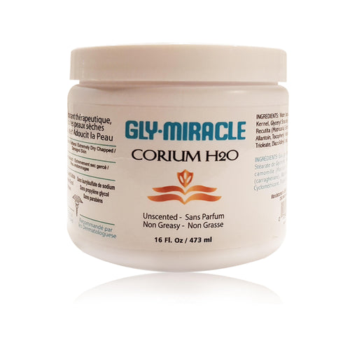 Gly Miracle CORIUM H2O Skin Humectant for Sensitive Skin, Unscented Body Moisturizing Cream for Men, Women, Kids, Baby, Eczema and Psoriasis Relief, Normal to Dry Skin 16 oz Jar