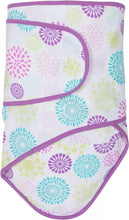 Miracle Blanket Swaddle Wrap for Newborn Infant Baby, Colorful Bursts with Purple Trim