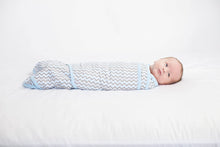 Miracle Blanket Swaddle Wrap for Newborn Infant Baby, Blue Chevron
