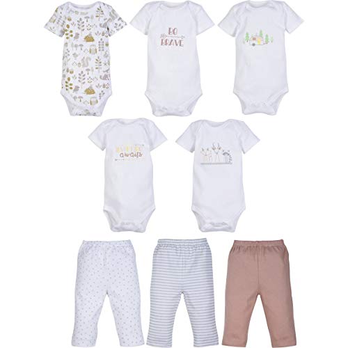 MiracleWear Cute Kid’s Outfits Bodysuit & Pants 8 Pcs Baby Clothing Sets Boy, 3-6 Months