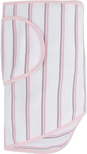 Miracle Blanket Swaddle Wrap for Newborn Infant Baby, Pink and Grey Stripes